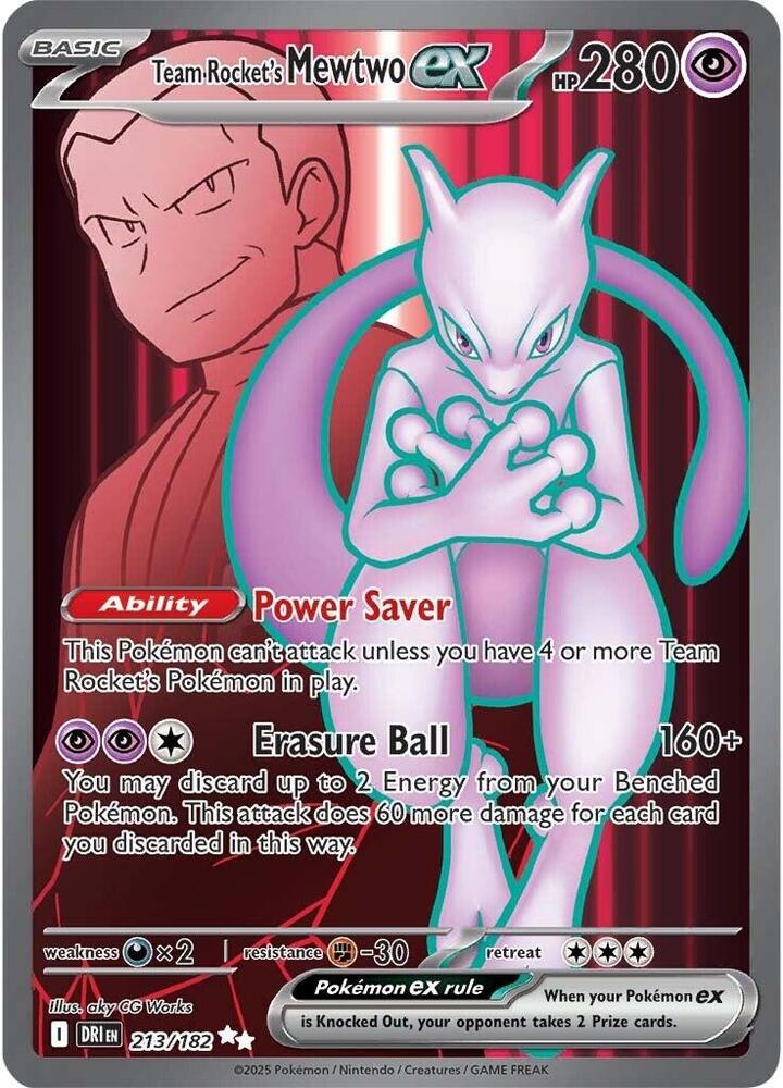 Team Rocket's Mewtwo ex - 213/182 Holofoil