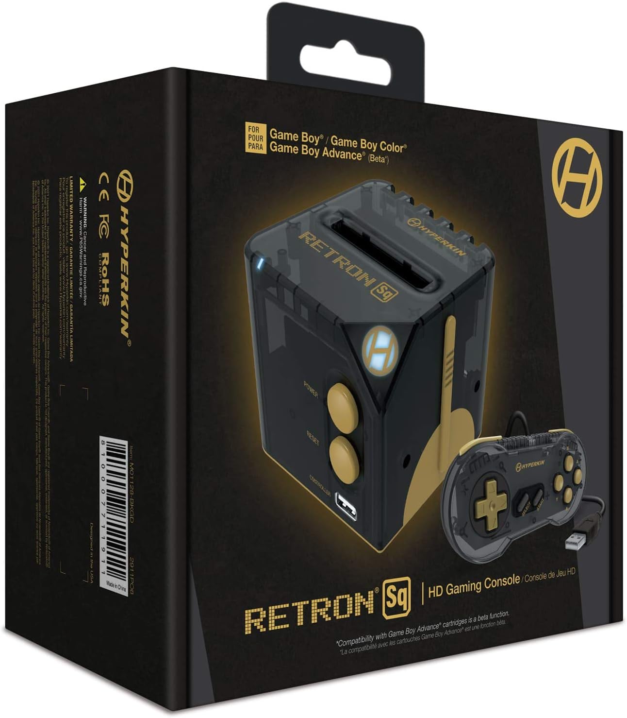 Hyperkin RetroN Sq HD BlackGold Gaming Console for Game Boy/Color/Advance - King Gaming