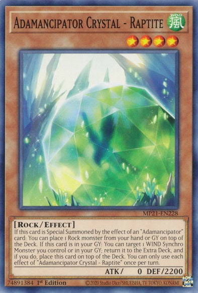 Adamancipator Crystal - Raptite - Common - Yu-Gi-Oh King Gaming