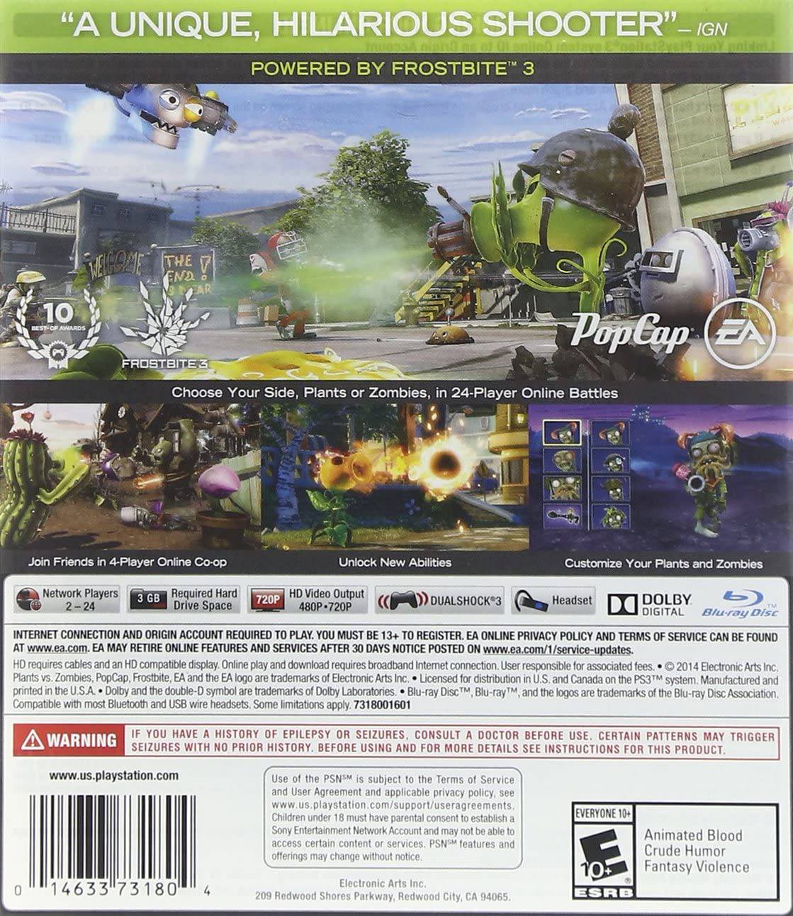 Plants VS Zombies Garden Warfare - PlayStation 3 King Gaming