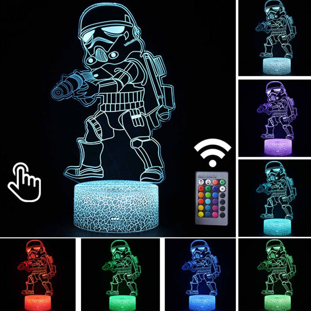 Star Wars Baby Yoda Figure 3D Illusion LED Nightlight Sleeping Light Model Anime Acrylic Action & Toy Fgures For Kid Xmas Gift King Gaming