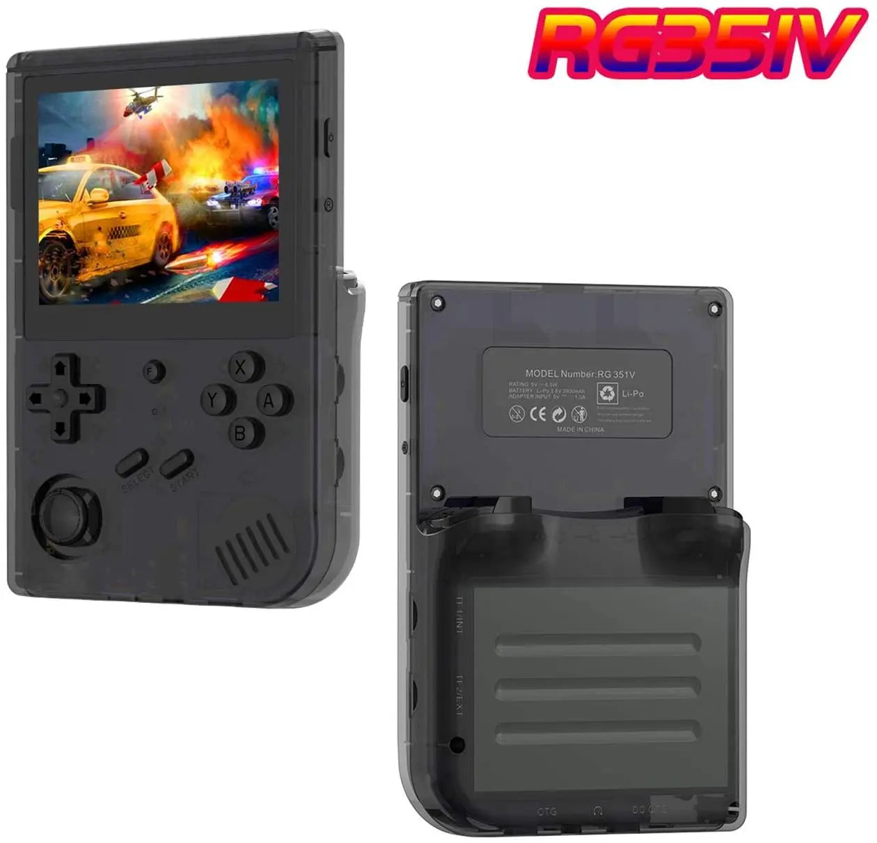 Handheld Game Console,RG351V Handheld Game Console Open Source System RK3326 Chip Retro Game Console with 10000 Classic Games 3.5-inch IPS Screen - 128 GB King Gaming