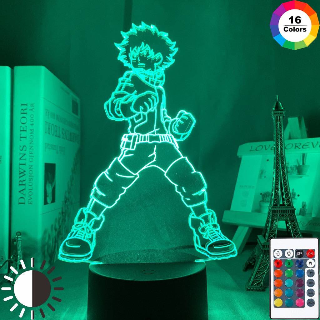 3D Lamp Izuku Midoriya Figure Kids Bedroom Nightlight Led Touch Sensor Room Lighting Anime My Hero Academia Gift Led Night Light King Gaming