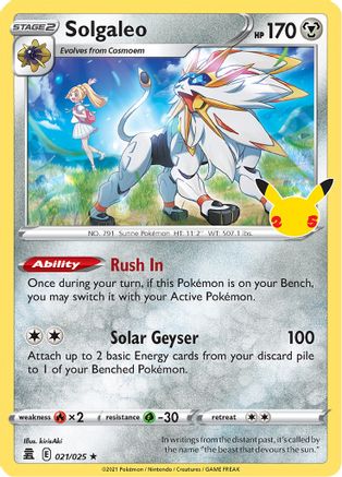 Solgaleo - 21/25 - Holo Rare - King Gaming 