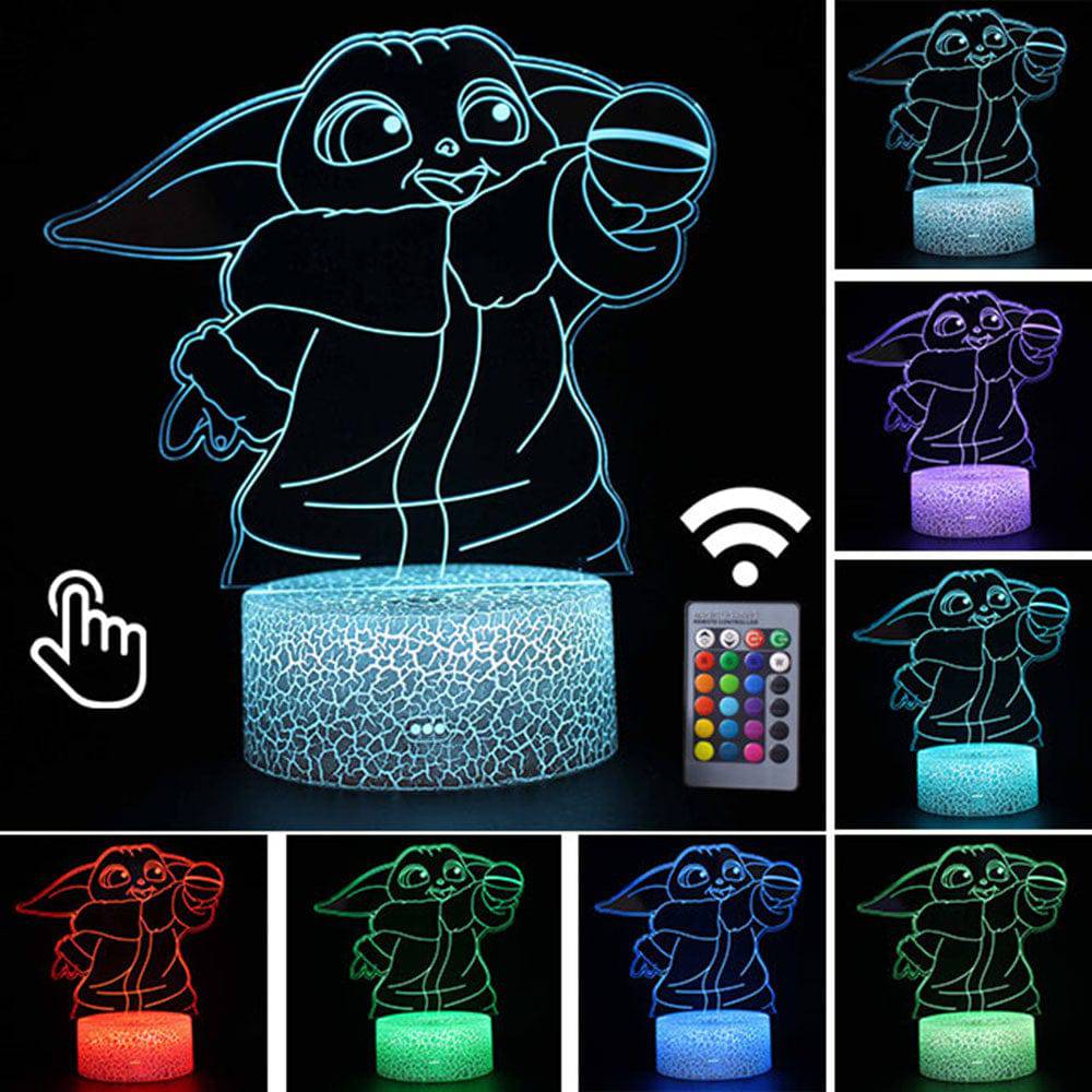Star Wars Baby Yoda Figure 3D Illusion LED Nightlight Sleeping Light Model Anime Acrylic Action & Toy Fgures For Kid Xmas Gift King Gaming