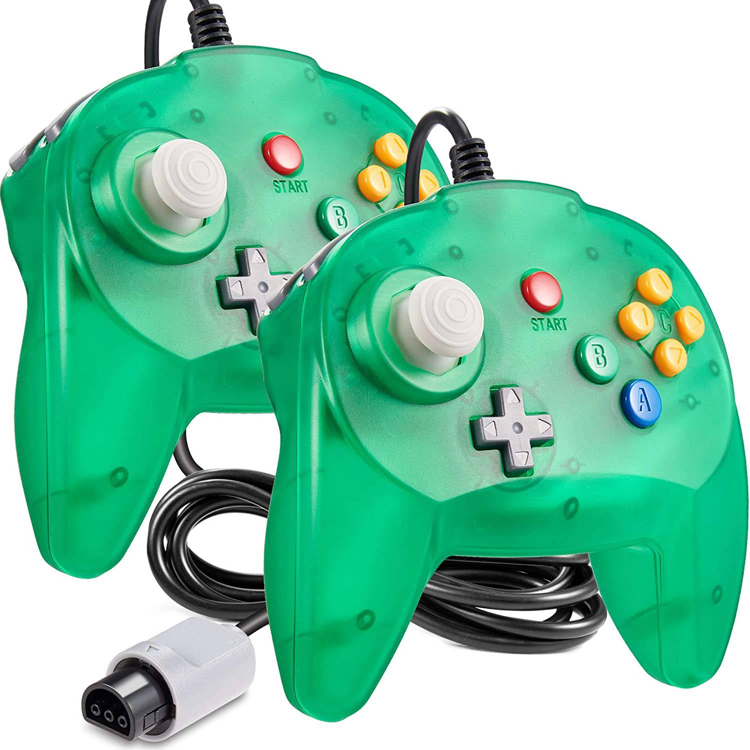 [New Version] 2 Pack for N64 Controller, Mini Game pad Joystick for N 64 Console- Plug & Play (Design from Japan) King Gaming