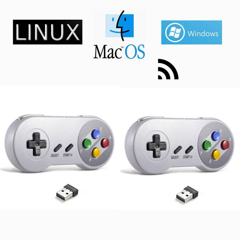Wireless Gamepad 2.4GHz remote controller USB joystick Console for SNES/NES Games for Windows 10/8/7 PC Raspberry Pi3 for Switch King Gaming