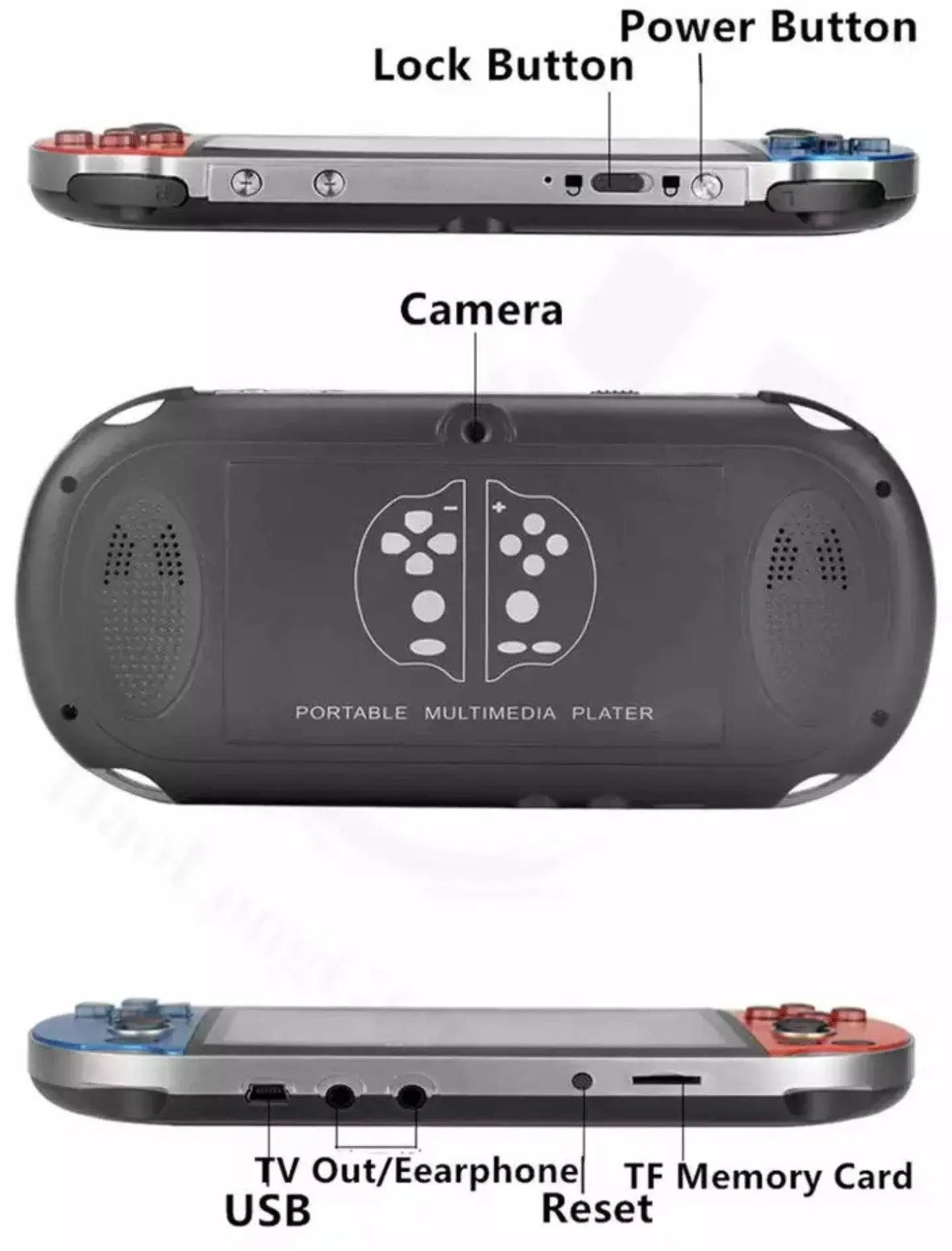 Handheld Game Console 4.3 inch Color Screen with 1000 Classic Games King Gaming