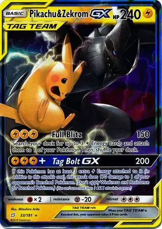 Pikachu & Zekrom GX - 33/181 - Ultra Rare King Gaming